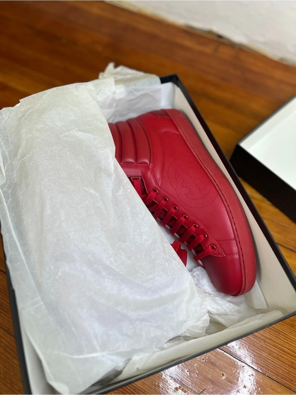 Gucci Ace Red High-Top Sneakers